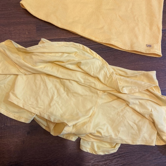 Y2K VICTORIA’S SECRET LEMON YELLOW MINI TENNIS SKIRT SKORT AND TOP SET SZ L & M - Picture 7 of 16